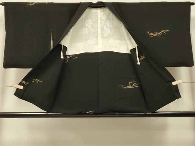 平和屋着物#羽織 寿光織 草木文 黒地 金銀糸 正絹 逸品 CABI6035in