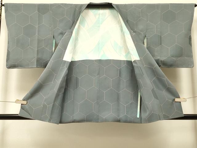 平和屋着物#道行コート 地紋起こし 亀甲文 正絹 逸品 CABI6038in