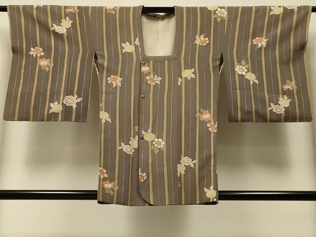 平和屋着物#道行コート 草花間道 金彩 正絹 逸品 CABI6039in