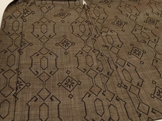 平和屋着物#本場大島紬 羽織 7マルキ 幾何学文様 正絹 逸品 CABI6040in