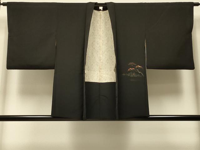 平和屋着物#羽織 寿光織 風景文 黒地 金銀糸 正絹 逸品 CABI6046in