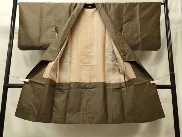 平和屋着物#道中着 天平錦 正倉院花文 反端付き ロング丈 正絹 逸品 未使用 CABI6058in