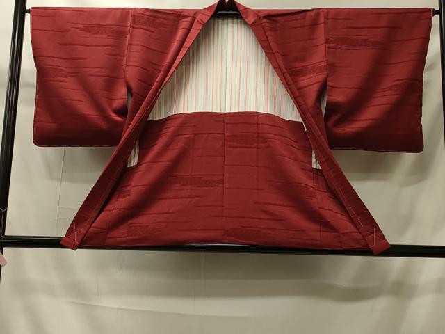 平和屋着物#羽織 色無地 霞地紋 錆色 正絹 逸品 未使用 CABI6065in