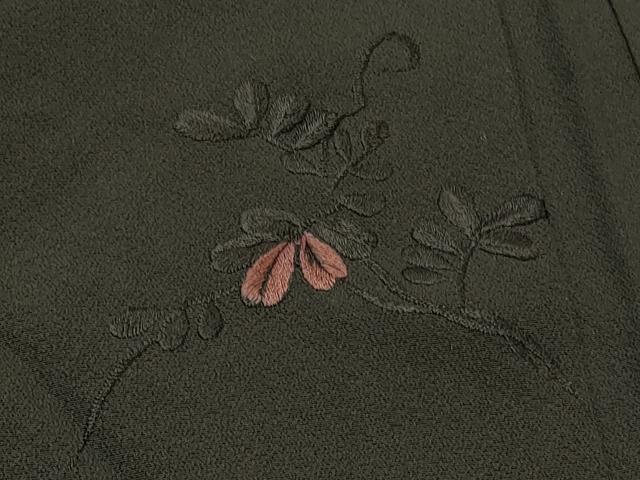 平和屋着物#羽織 総刺繍 草花文 黒地 正絹 逸品 CABI6081in