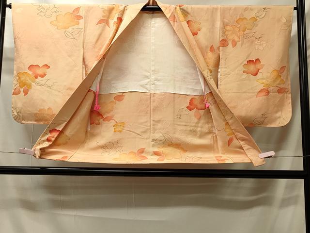 平和屋着物#羽織 手描き 地紋起こし 草花文 正絹 逸品 未使用 CABI6083in