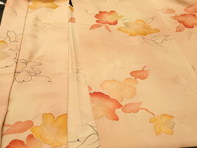 平和屋着物#羽織 手描き 地紋起こし 草花文 正絹 逸品 未使用 CABI6083in