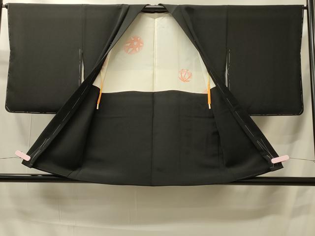平和屋着物#羽織 総刺繍 花籠文 黒地 正絹 逸品 未使用 CABI6085in