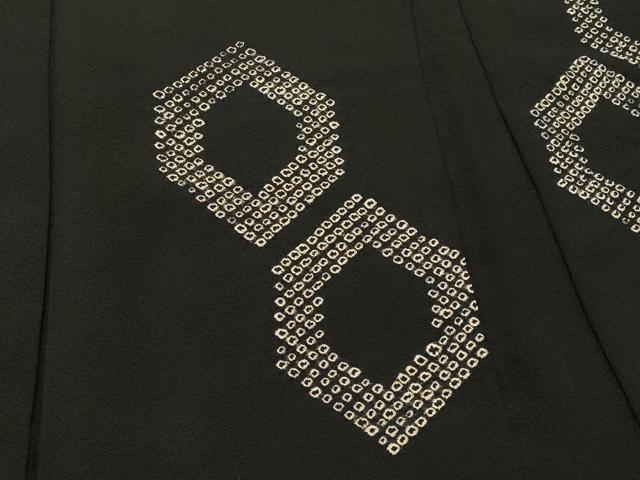 平和屋着物#羽織 総絞り 亀甲文 黒地 正絹 逸品 CABI6087in