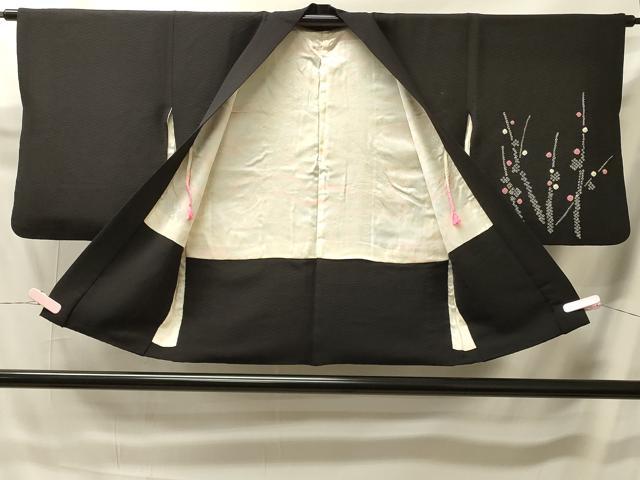 平和屋着物#羽織 総絞り 草花文 黒地 正絹 逸品 CABI6088in