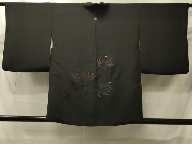 平和屋着物#羽織 総刺繍 乱菊 黒地 正絹 逸品 CABI6092in