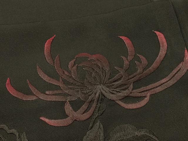 平和屋着物#羽織 総刺繍 乱菊 黒地 正絹 逸品 CABI6092in