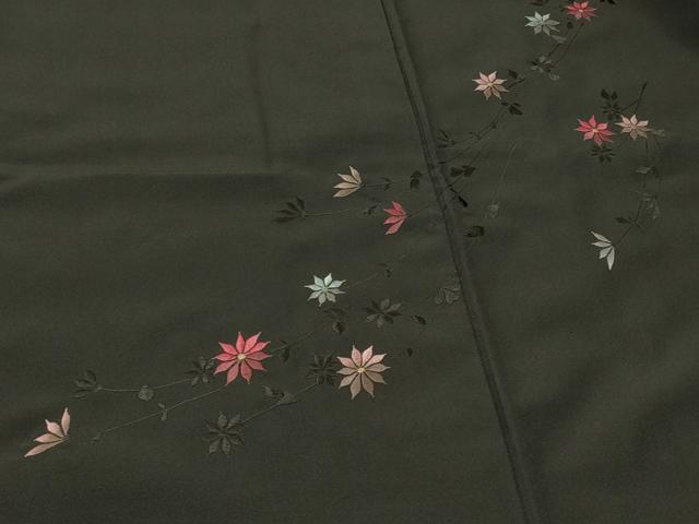 平和屋着物#羽織 総刺繍 枝花文 黒地 洗える着物 CABI6102in