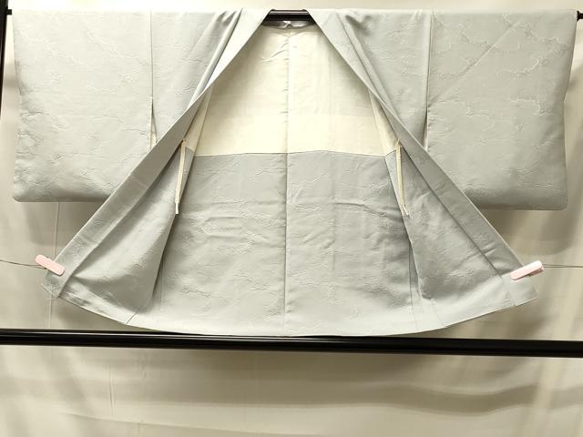 平和屋着物#羽織 色無地 雲重ね地紋 錆青磁色 正絹 逸品 CABI6108in