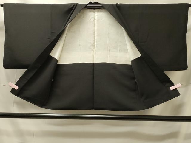 平和屋着物#羽織 枝花文 黒地 金彩 正絹 逸品 CABI6114in