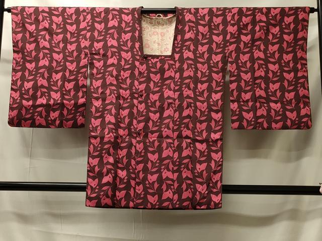 平和屋着物#道行コート 草花文 正絹 逸品 CABI6126in