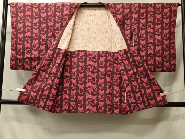 平和屋着物#道行コート 草花文 正絹 逸品 CABI6126in