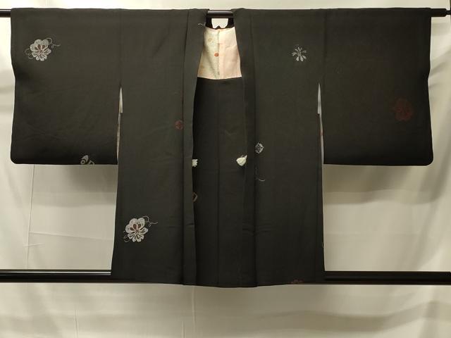 平和屋着物#羽織 寿光織 宝尽くし文 黒地 金銀糸 正絹 逸品 CABI6128in
