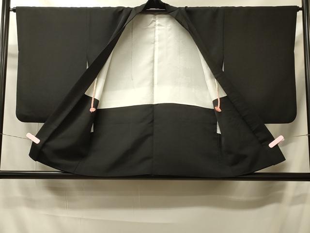 平和屋着物#羽織 扇面草花文 黒地 金彩 正絹 逸品 CABI6141in