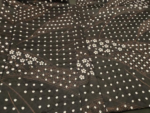 平和屋着物#羽織 絞り 吉祥花文 黒地 正絹 逸品 CABI6146in