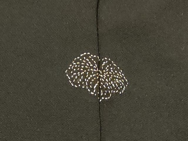 平和屋着物#羽織 駒刺繍 総刺繍 鼓草花文 黒地 金銀糸 正絹 逸品 CABI6150in