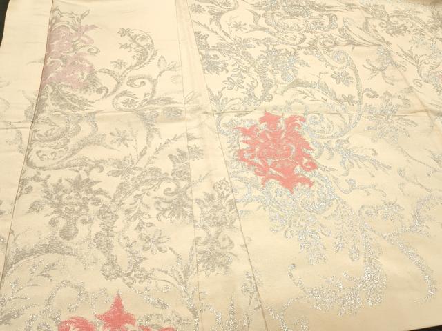 平和屋着物#羽織 寿光織 更紗花文 銀糸 正絹 逸品 CABI6152in