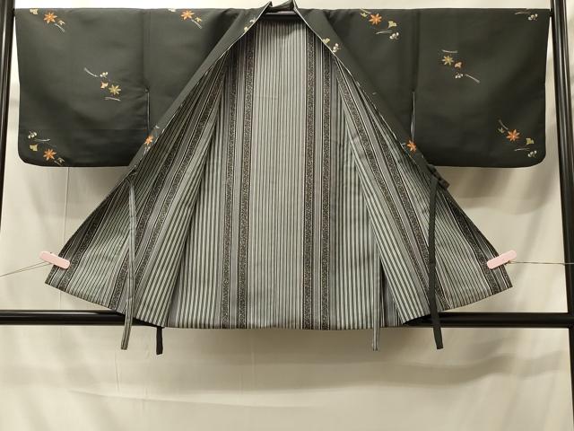 平和屋着物#道中着 リバーシブル 吹き寄せ文 洗える着物 CABI6172in