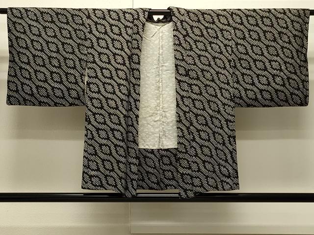 平和屋着物∞羽織 総絞り 立涌文 黒地 正絹 逸品 CABI6213in