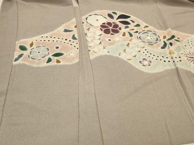 平和屋着物#羽織 絞り 草花文 鬼しぼ縮緬 正絹 逸品 CABI6217in