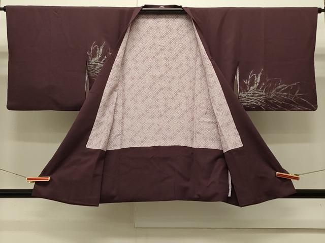平和屋着物#道行コート 寿光織 枝葉文 銀糸 正絹 逸品 CABI6220in