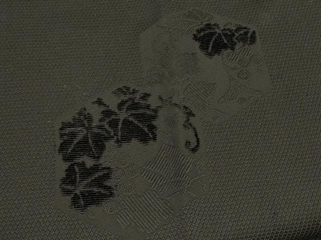 平和屋着物∞道行コート 輪奈ビロード 葡萄蔦の葉文 黒地 正絹 逸品 未使用 CABI6221in