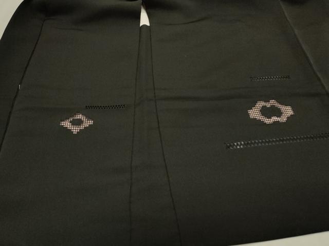 平和屋着物∞羽織 抽象文 黒地 正絹 逸品 CABI6223in