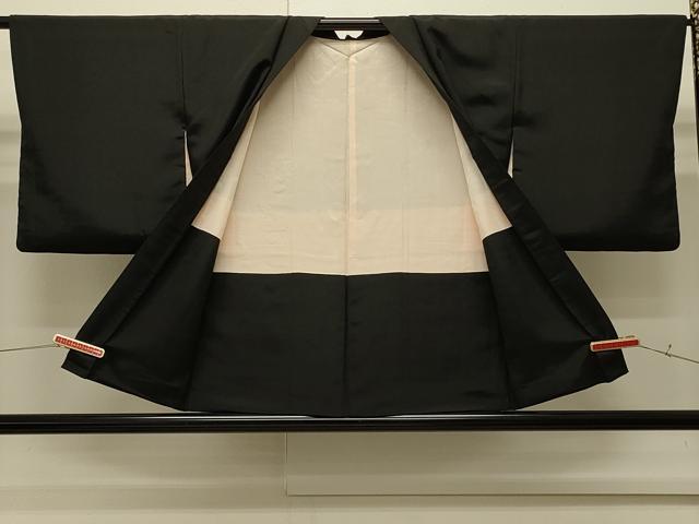 平和屋着物∞羽織 総刺繍 薔薇 バラ 黒地 正絹 逸品 CABI6230in