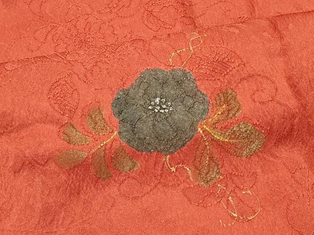 平和屋着物∞道行コート 地紋起こし 辻が花 金彩 ロング丈 正絹 逸品 CABI6234in