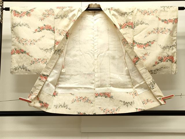 平和屋着物∞羽織 草花文 銀通し地 正絹 逸品 CABI6245in