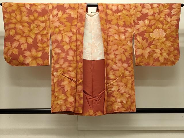 平和屋着物∞羽織 刺繍 ろうけつ染め 草花文 暈し染め 正絹 逸品 未使用 CABI6249in
