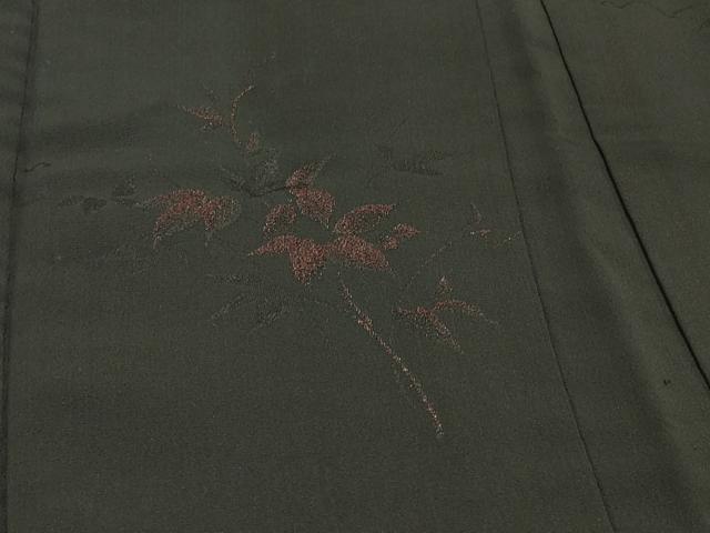 平和屋着物∞羽織 枝花文 黒地 正絹 逸品 CABI6250in