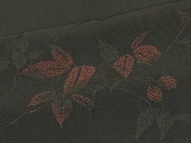 平和屋着物∞羽織 枝花文 黒地 正絹 逸品 CABI6250in