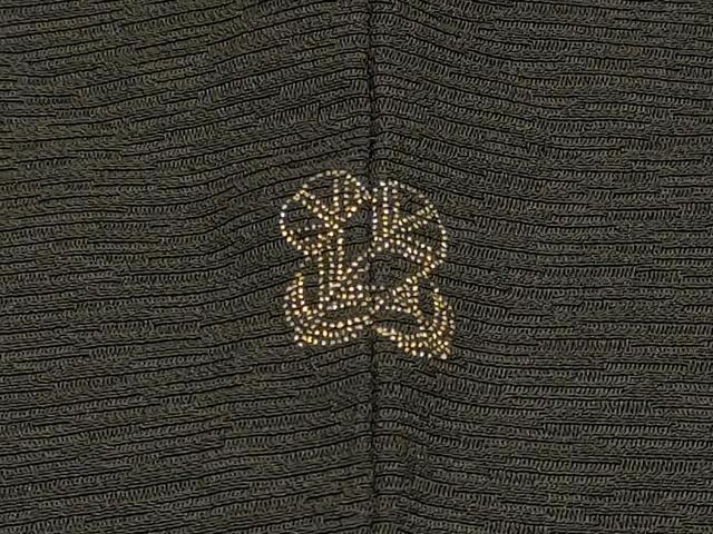 平和屋着物∞羽織 寿光織 草花文 黒地 金銀糸 正絹 逸品 CABI6252in