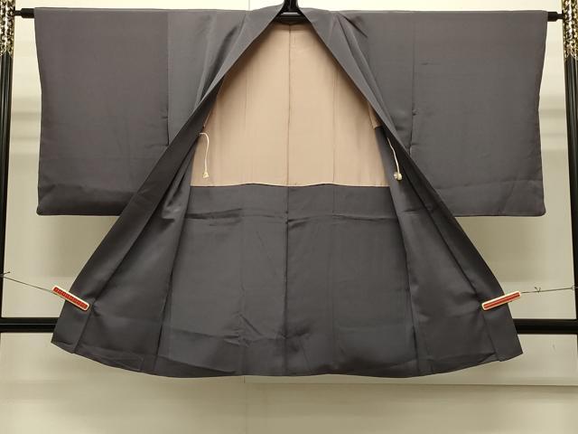 平和屋着物∞長羽織 色無地 御召茶色 正絹 逸品 CABI6254in