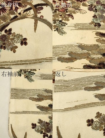平和屋着物#羽織 流水草花文 金彩 正絹 逸品 CABI6273in