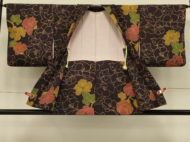 平和屋着物#羽織 ろうけつ染め 草花文 正絹 逸品 CABI6290in