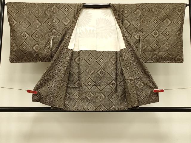 平和屋着物#本場大島紬 龍郷絣 道行コート 花菱文 正絹 逸品 未使用 CABI6299in