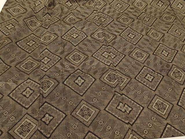 平和屋着物#本場大島紬 龍郷絣 道行コート 花菱文 正絹 逸品 未使用 CABI6299in