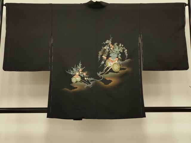 平和屋着物#羽織 駒刺繍 花車文 金糸 正絹 逸品 未使用 CABI6301in