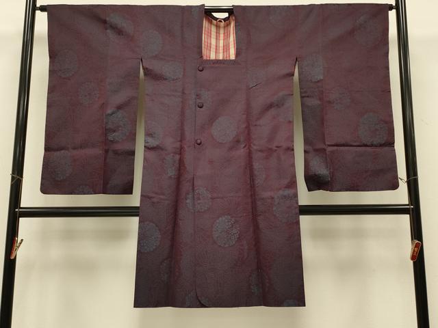 平和屋着物#アンティーク 大正ロマン 道行コート 草花丸文 ロング丈 正絹 逸品 CABI6309in