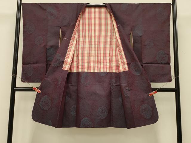平和屋着物#アンティーク 大正ロマン 道行コート 草花丸文 ロング丈 正絹 逸品 CABI6309in