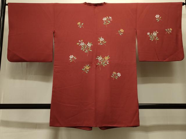 平和屋着物#道行コート 枝花文 ロング丈 正絹 逸品 CABI6315in