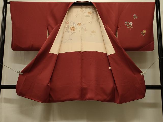 平和屋着物#道行コート 枝花文 ロング丈 正絹 逸品 CABI6315in