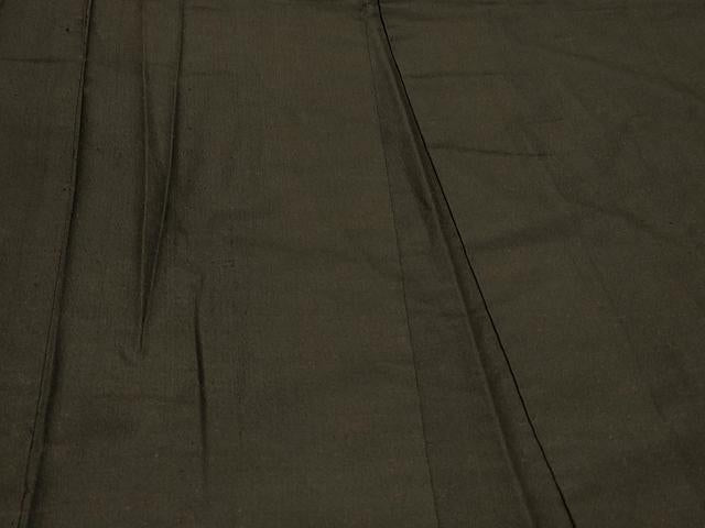 平和屋着物#男性 長羽織 紬地 黒地 正絹 逸品 CABI6324in