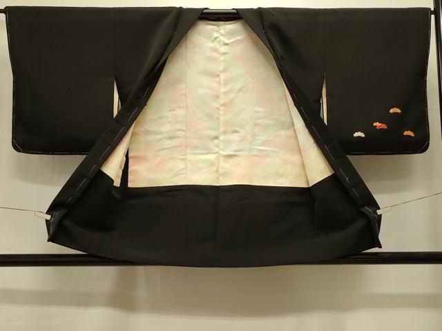 平和屋着物#羽織 駒刺繍 総刺繍 松葉文 黒地 金糸 正絹 逸品 未使用 CABI6325in